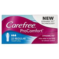 carefree procomfort tampons regular 32 pack