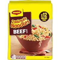 maggi 2 minute instant noodles multi pack beef flavour 12pk