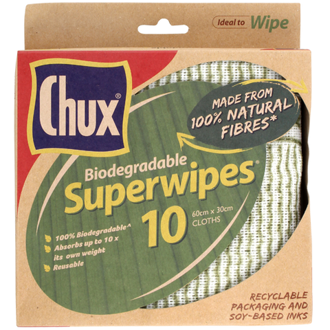 Chux Biodegradable Superwipes Cloth 10pk