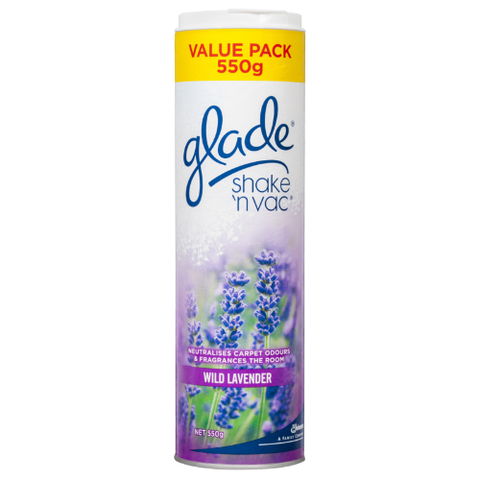 Glade Shake N Vac Wild Lavender Carpet Freshener 550g