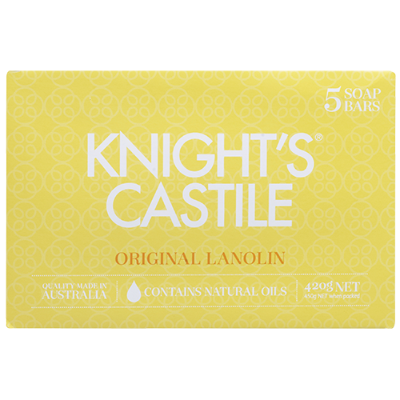Knights Castile Original Lanolin Soap 5pk