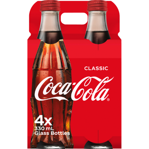 Coca-Cola Soft Drink Glass Bottles 4pk