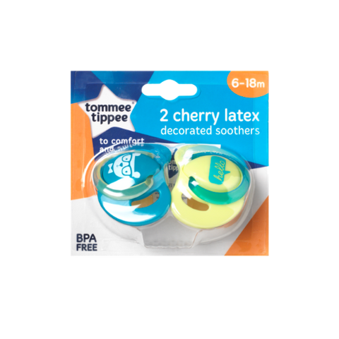 Tommee Tippee Cherry Latex Decorated Soother 6-18 months 2ea