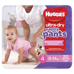 Huggies Ultra Dry Nappy Pants Girls 9-14kg Toddler 20ea
