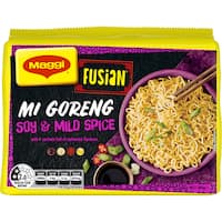 maggi fusian instant noodles multi pack soy & mild spice 5pk