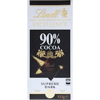 lindt excellence chocolate block cocoa 90% 100g