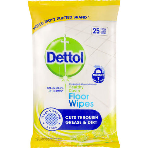 Dettol Antibacterial Cleaning Floor Wipes Citrus 25pk