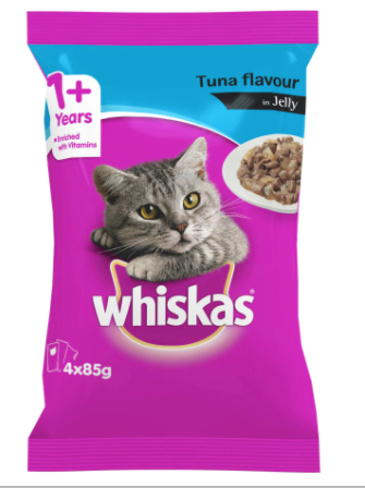Whiskas Tuna in Jelly Wet Cat Food Pouches 4pk