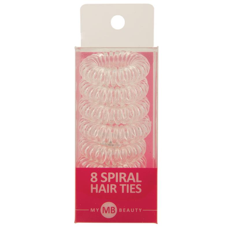 my beauty hair spiral elastics clear 8 pack HORO.co.nz