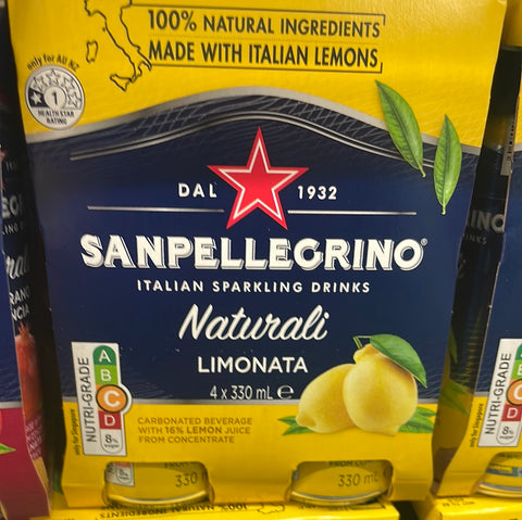 san pellegrino sparkling water limonata (lemon) 4pk