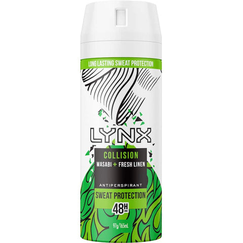 Lynx Collision Wasabi & Fresh Linen 72hr Antiperspirant 165ml