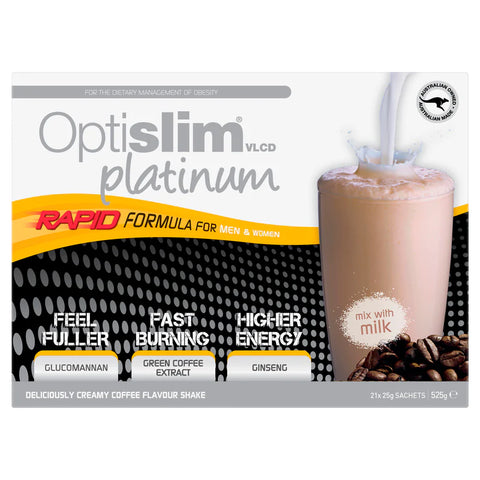 optislim vlcd platinum coffee shake 21x25g sachets
