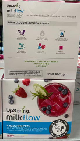 upspring milkflow electrolytes drink mix berry 16s - Short Dated Best Before 07/25