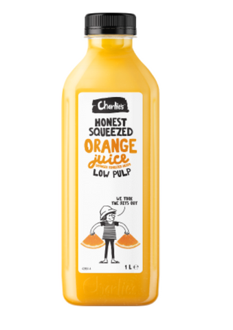 Charlie's Honest Squeezed Low Pulp Orange Juice 1l