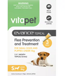 vitapet evance flea treatment prevention dog under 4kg 3pk