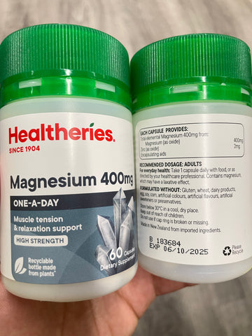 healtheries magnesium 1 a day 400mg high strength 60pk