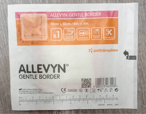 allevyn gentle border 10cm x 10cm single dressing