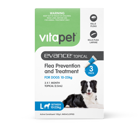 vitapet evance flea treatment prevention dog 10 - 25kg 3pk