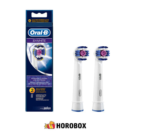 Oral B Power Brush Electric Toothbrush Heads 3D White 2pk