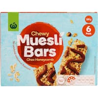 countdown muesli bars choco honeycomb 180g 6pk