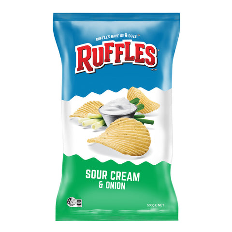 RUFFLES SOUR CREAM & ONION 500g