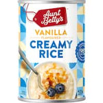 aunt bettys rice 2 go creamed rice vanilla creamy rice 425g