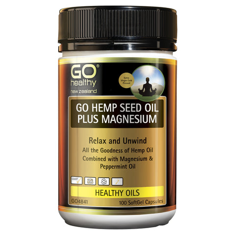 GO Healthy GO Hemp Seed Oil Plus Magnesium 100 Capsules