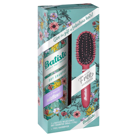 Batiste Wildflower Dry Shampoo 200ml + Hairbrush Gift Set