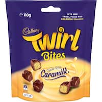 cadbury twirl share pack caramilk bites 110g