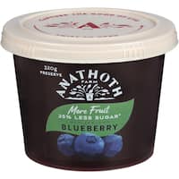 anathoth farm blueberry jam 25% les sugar 320g