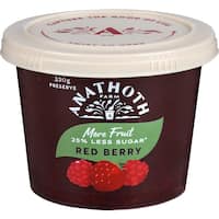 anathoth farm red berry jam 25% less sugar 320g