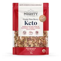 the mighty food kitchen keto granola grain-free raspberry 400g