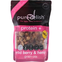 pure delish grain-ola cereal berry & hemp 375g