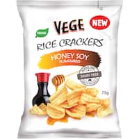 vege chips rice crackers honey soy 75g