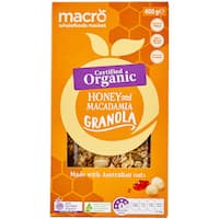 macro organic granola honey & macadamia 400g