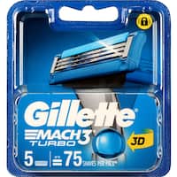 gillette mach 3 turbo 3d replacement blades cartridges 5pk