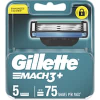 gillette mach3+ replacement blades cartridges 5pk