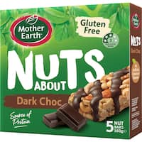 mother earth nuts about nut bar dark choc 160g