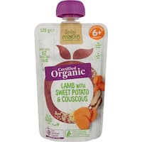 macro organic baby food 6+ months lamb, sweet potato & couscous 120g
