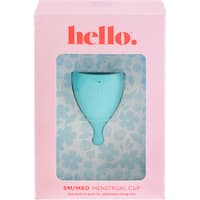 hello cup menstrual cup reusable small - medium blue