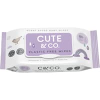 cute & co baby wipes fragrance free 80pk