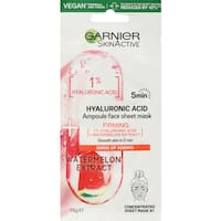 garnier firming ampoule sheet mask (1% hyaluronic acid + watermelon) 1pk