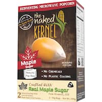 the naked kernel microwave popcorn maple sugar 180g 2pk