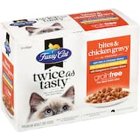 fussy cat grain free cat food bites & chicken gravy 12pk