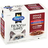 fussy cat grain free cat food mince & morsels 960g 12pk