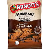 arnotts farmbake cookies choc chip fudge 310g