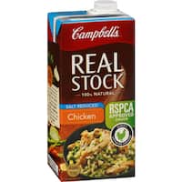 campbells real stock chicken stock liquid salt reduced 1L