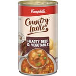 campbells country ladle canned soup hearty beef & vegetables 500g