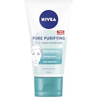 nivea 3 in 1 facial wash scrub mask pore purifying 150mL