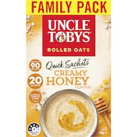 uncle tobys rolled oats quick sachets creamy honey 700g 20pk